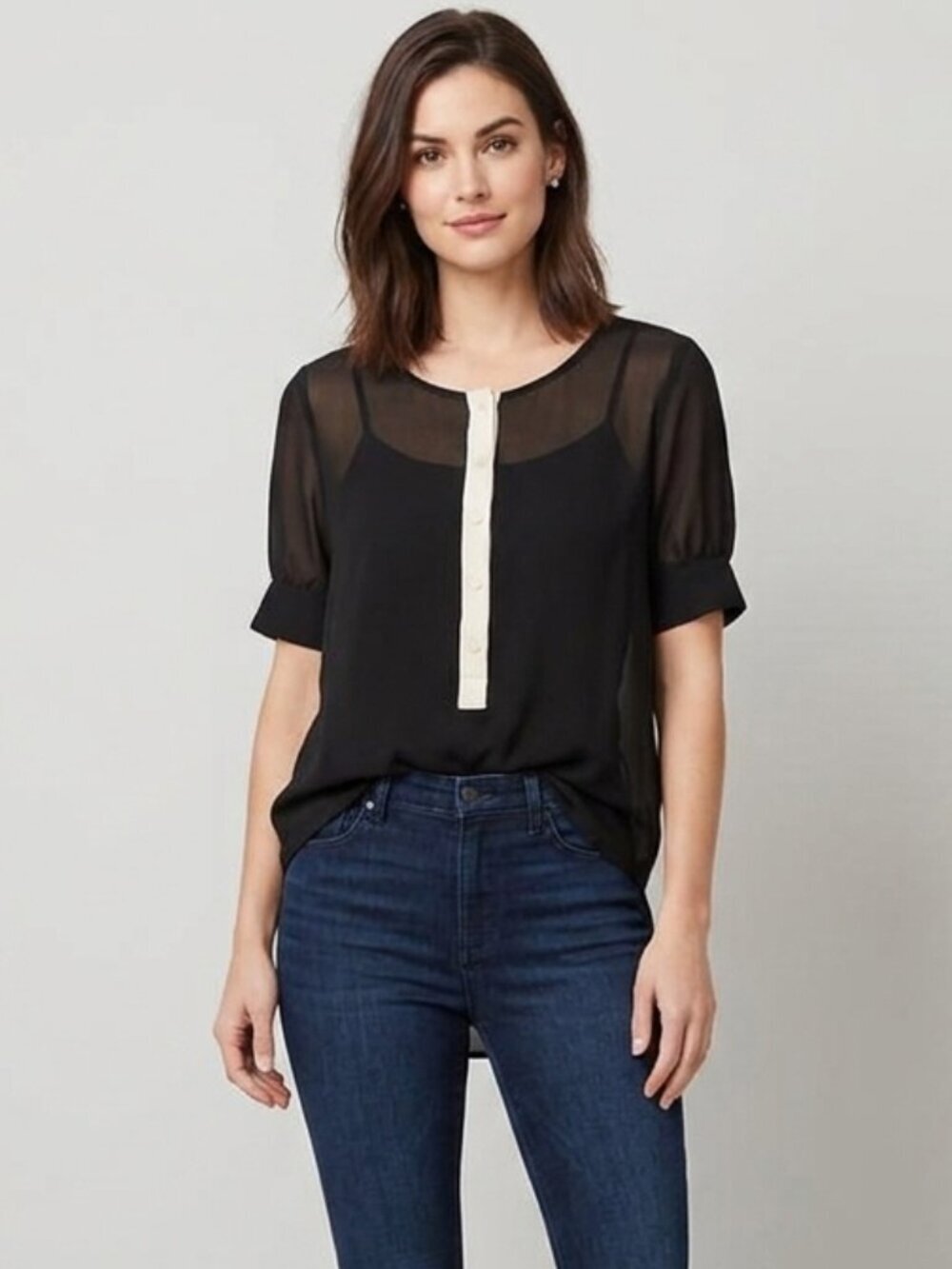 ⭐️ 5 for 20$! ⭐️Naked Zebra Sheer Black Top
